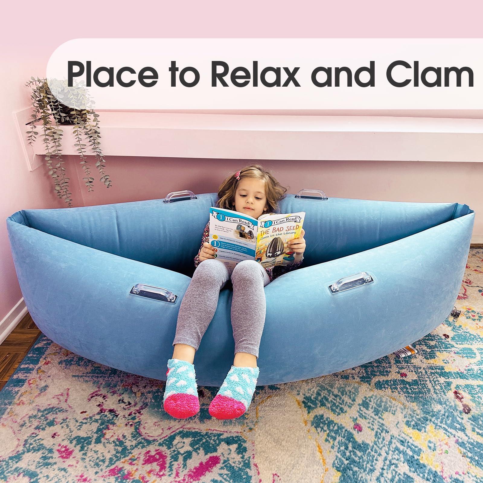 Henhecy Henhecy Sensory Chair for Kids (Ages 6-12) - 60 inches Inflatable Sensory Peapod Provides Therapeutic Relief and Compression, ADHD Sensory Toys for Autistic Children - Air Pump Included