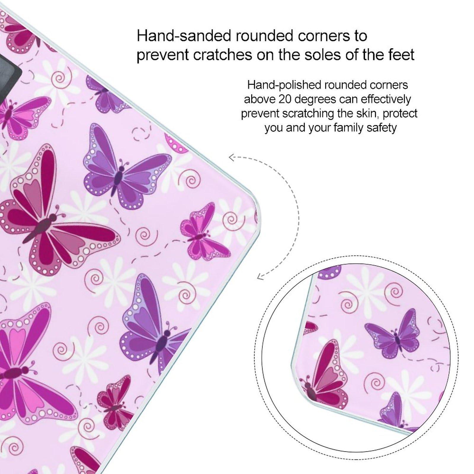 LJFABKY7898 Purple Butterfly Funny Bathroom Scale for Body Weight Highly Accurate Digital LCD Display Weighing Machine