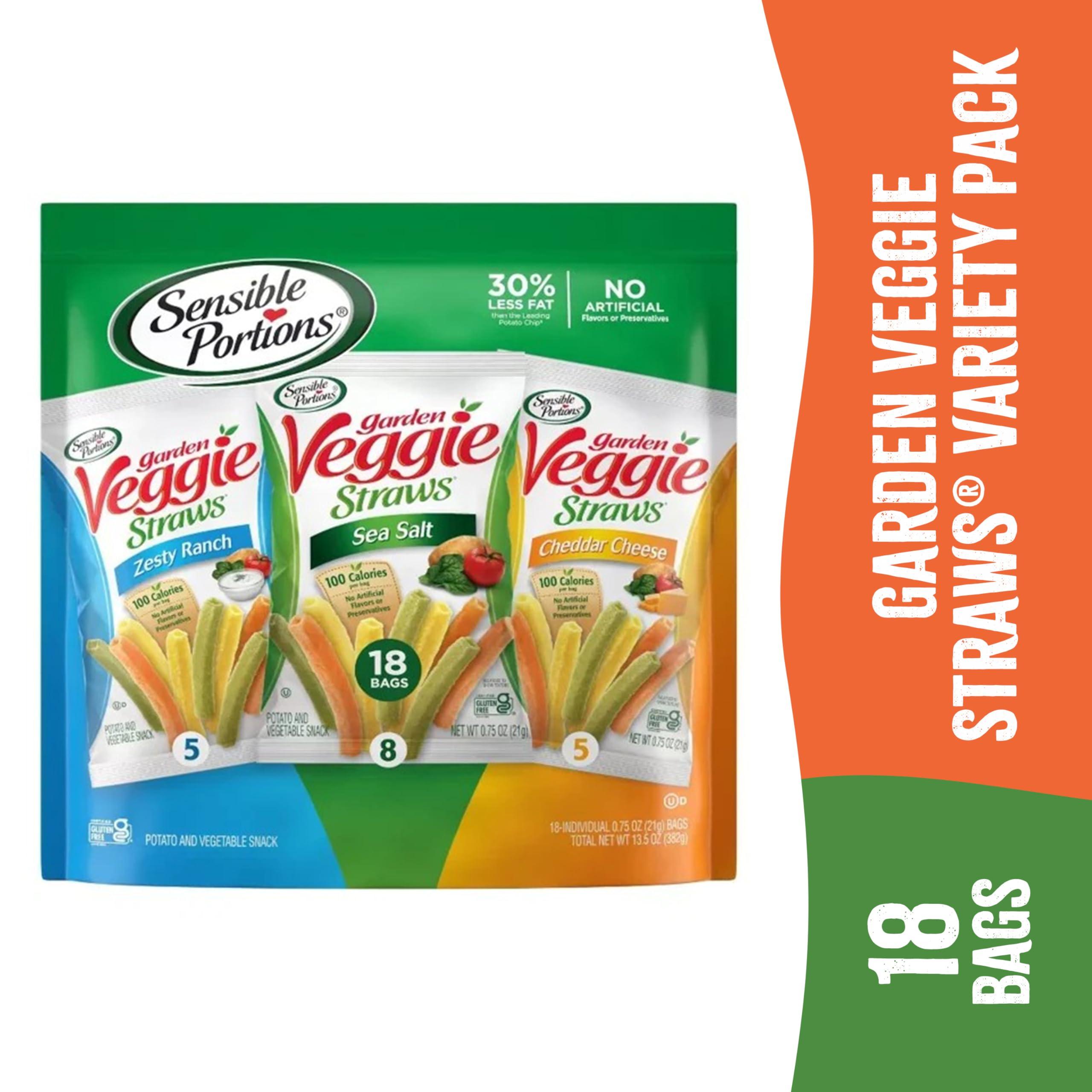 Sensible Portions Sensible Portions Garden Veggie Snacks - Veggie Straws Variety Pack, 18ct Polybag (Pack of 1)