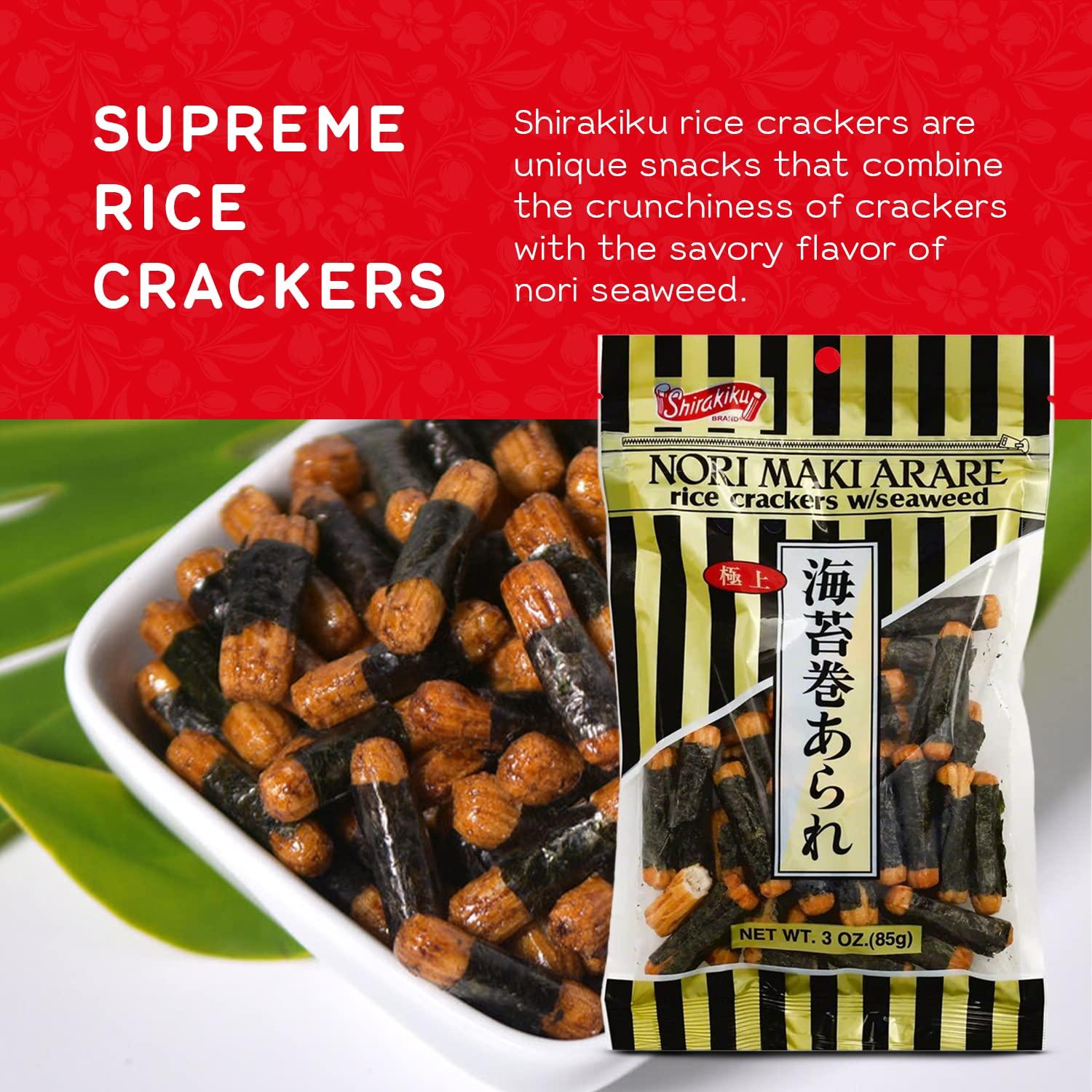 SHIRAKIKU BRAND Shirakiku, Norimaki Arare Rice Crackers, 3 Ounce