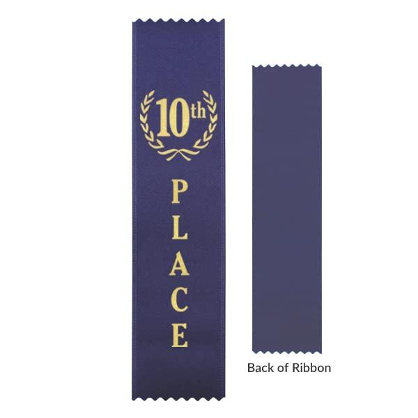 RibbonsNow RibbonsNow 10th Place (Navy) Ribbons - 100 Economical Flat Style Ribbons (No Card & String)