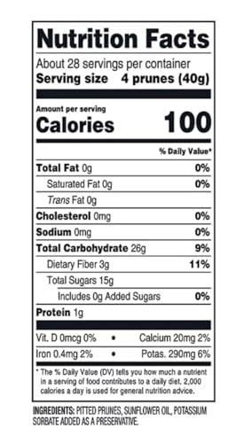 NineLife Basics Dried Pitted Prunes; Good source of dietary fiber. Great for salads, smoothies, baked treats,(40 OZ.)(2 PK)