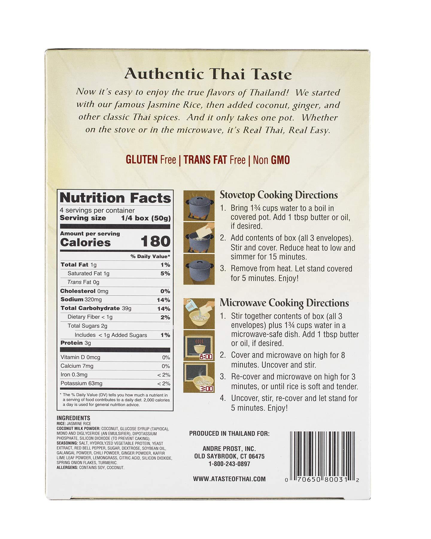 A Taste of Thai A Taste of Thai Coconut Ginger Jasmine Rice, 7-Ounce Boxes (Pack of 6)