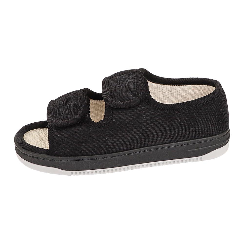 ITODA Diabetic Swollen Sandals for Men Women Wide Width Edema Adjustable Extra Wide Open Toe Diabetic Slippers for Swollen Feet Arthritis Elderly Swelling Neuropathy Lymphedema Surgery Recovery Footwear