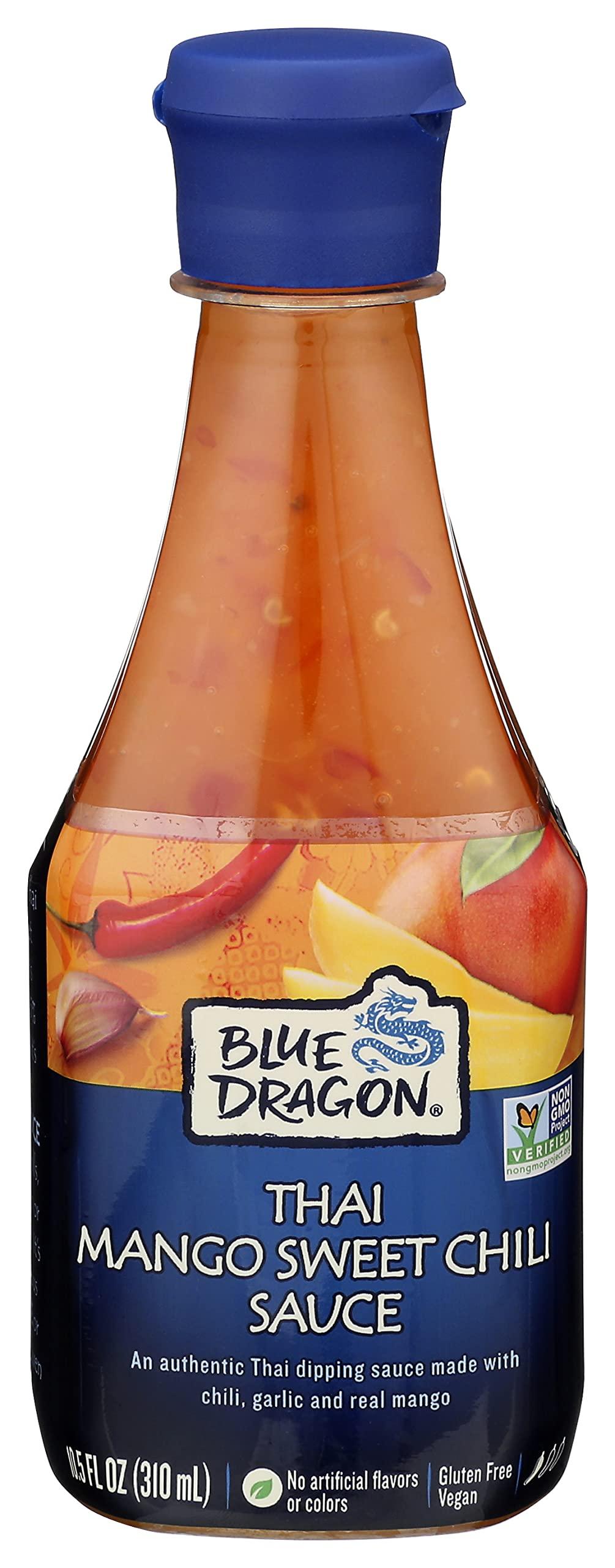 Blue Dragon Blue Dragon Thai Mango Sweet Chili Sauce, 10.5 Oz (Pack of 1), Dipping Sauce, Marinade, Squeezy Bottle, Gluten Free, Vegan