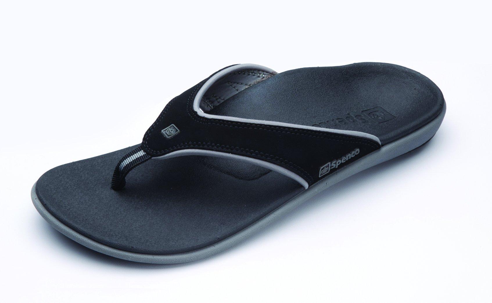 Spenco Spenco Yumi Men's Orthotic Flip Flops Carbon/Pewter - 9 Wide
