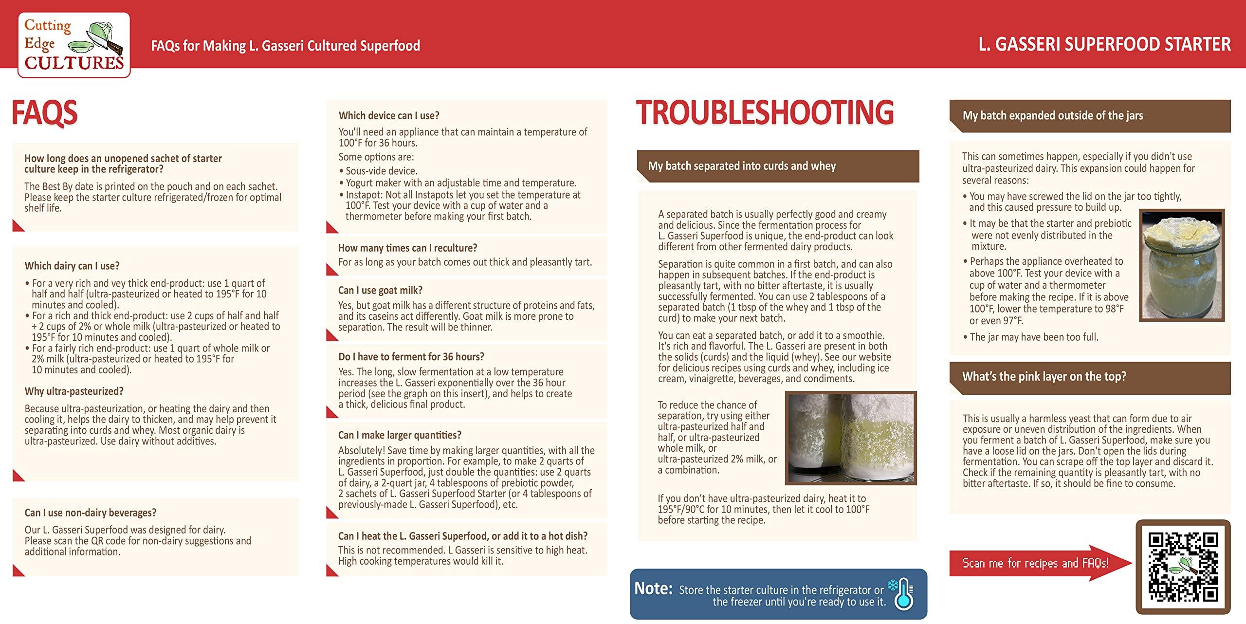 Cutting Edge Cultures L. Gasseri SuperFood Starter Culture ProBiotic Cultured Dairy Low And Slow Yogurt Lactobacillus By Cutting Edge Cultures
