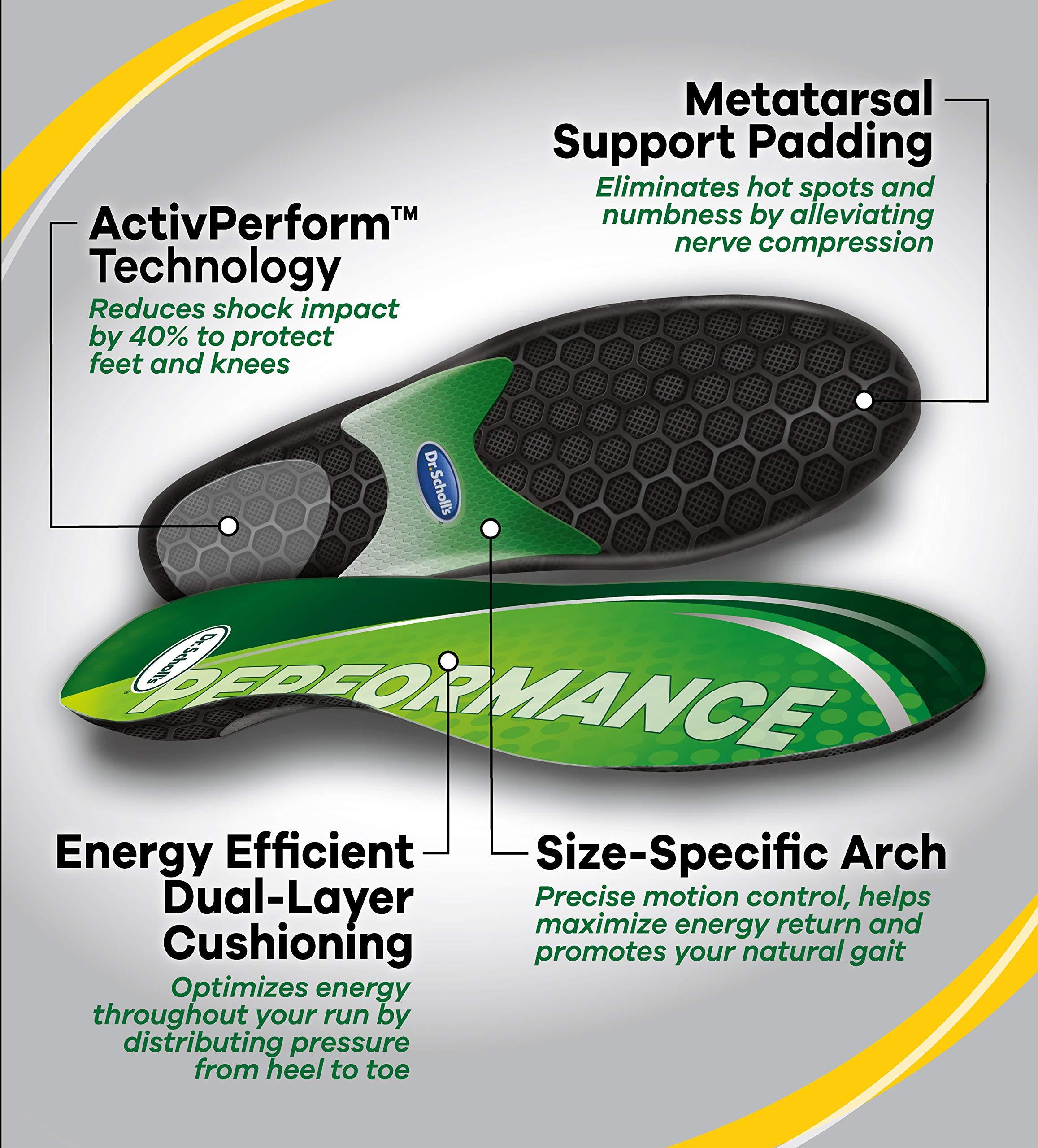 Dr. Scholl's Dr. Scholl\'s Performance Sized to Fit Running Insoles for Men & Women // Help Prevent Plantar Fasciitis, Shin Splints and Runners Knee