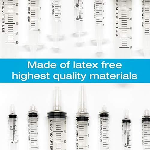 Tilcare 60ml Catheter Tip Syringe with Covers 50 Pack by Tilcare - Sterile Plastic Medicine Food Droppers for Children, Pets or Adults – Latex-Free Oral Medication Dispenser - Large Feeding Tube Syringes