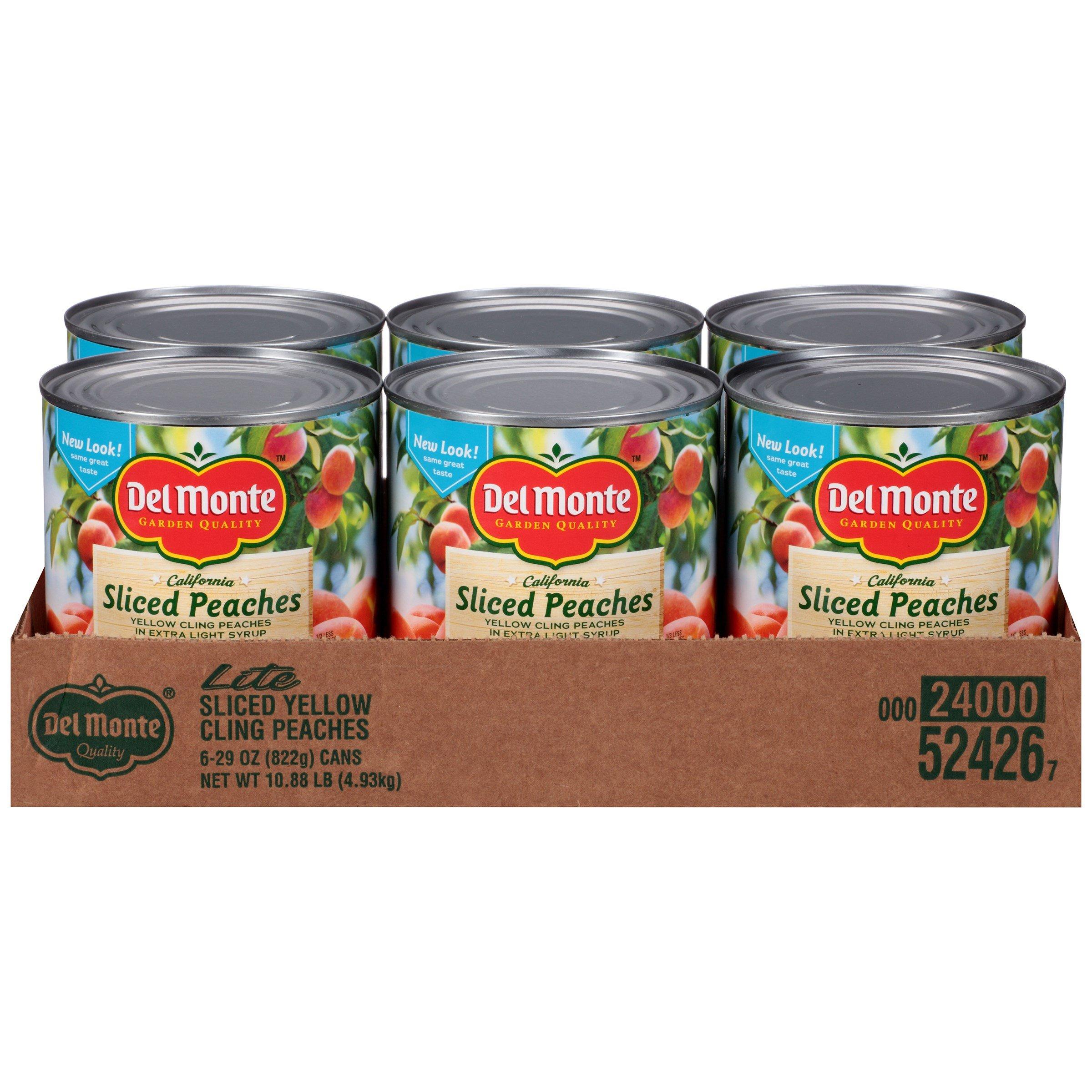 Del Monte Del Monte Sliced Yellow Cling Peaches in Extra Light Syrup, 29 Ounce Can -- 6 per case.
