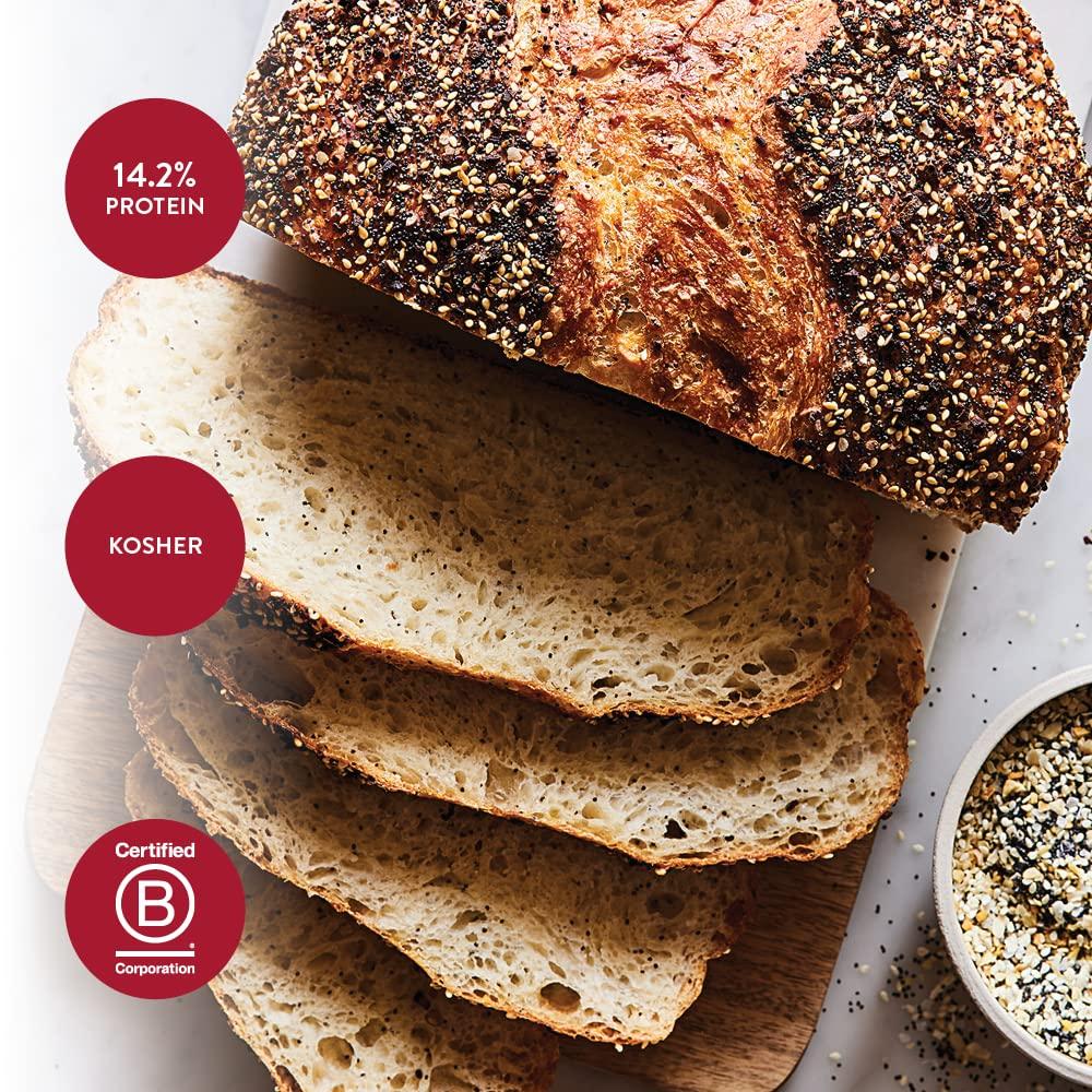 King Arthur King Arthur High Gluten Flour, Contains Wheat Flour (wheat flour, malted barley flour) High Protein, 3 lb, White, 48 Ounces