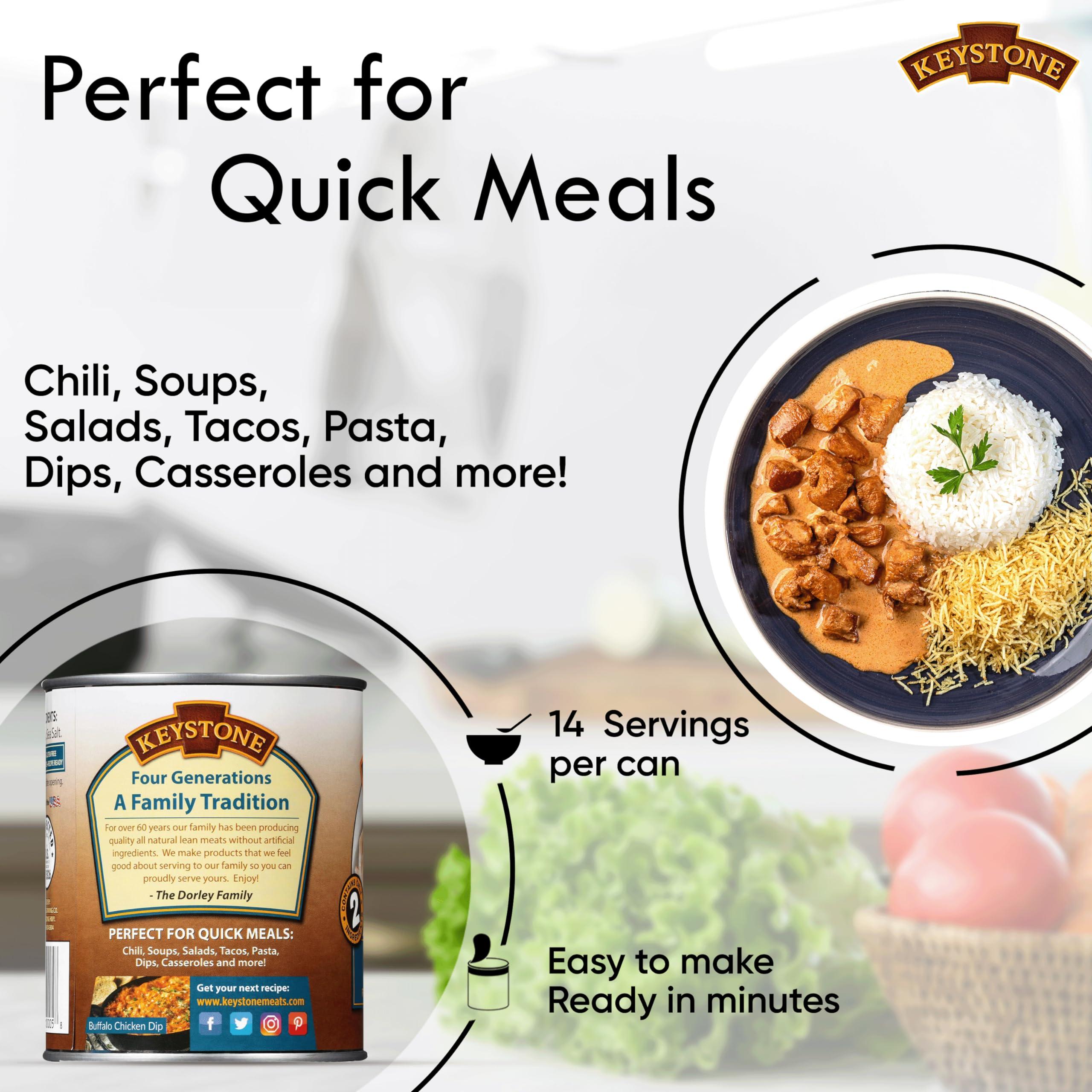 Keystone Keystone All Natural Premium Canned Chicken 28 Oz Fully Cooked | No Water Added | Ready to Eat | Quick Meals Emergency Survival Food Canned Meat Pack of 12