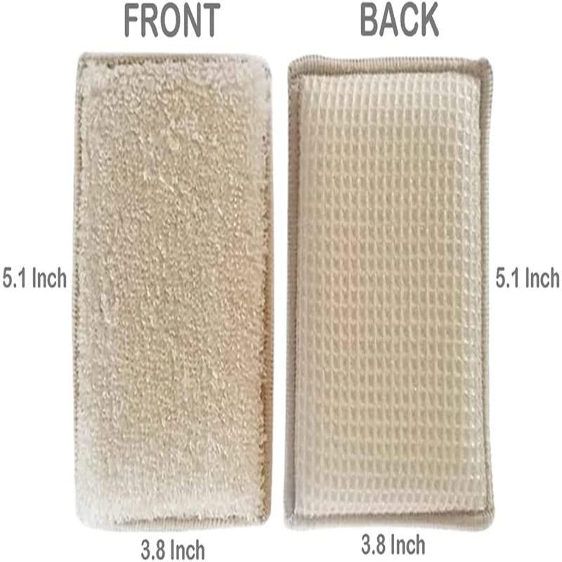 FGFG 6 Pack Reusable Kitchen Sponge, Durable Bamboo Sponges for Washing Dishes, Natural Bamboo Fiber Dish Scrubber Brush (Light Yellow)