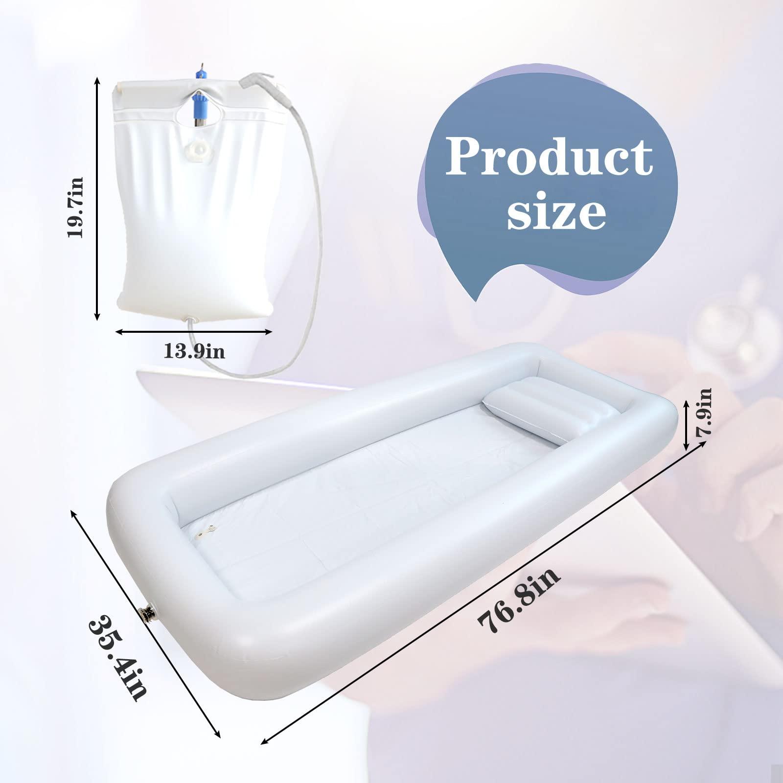 TUSAUW TUSAUW Medical Inflatable Bathtub Bathtub for Bedridden Patients, PVC Portable Bathtub with Water Bag,Electric Air Pump, Air Pillow for Elder,Pregnant,Disabled,Bedridden Patients,Seniors,Handicapped
