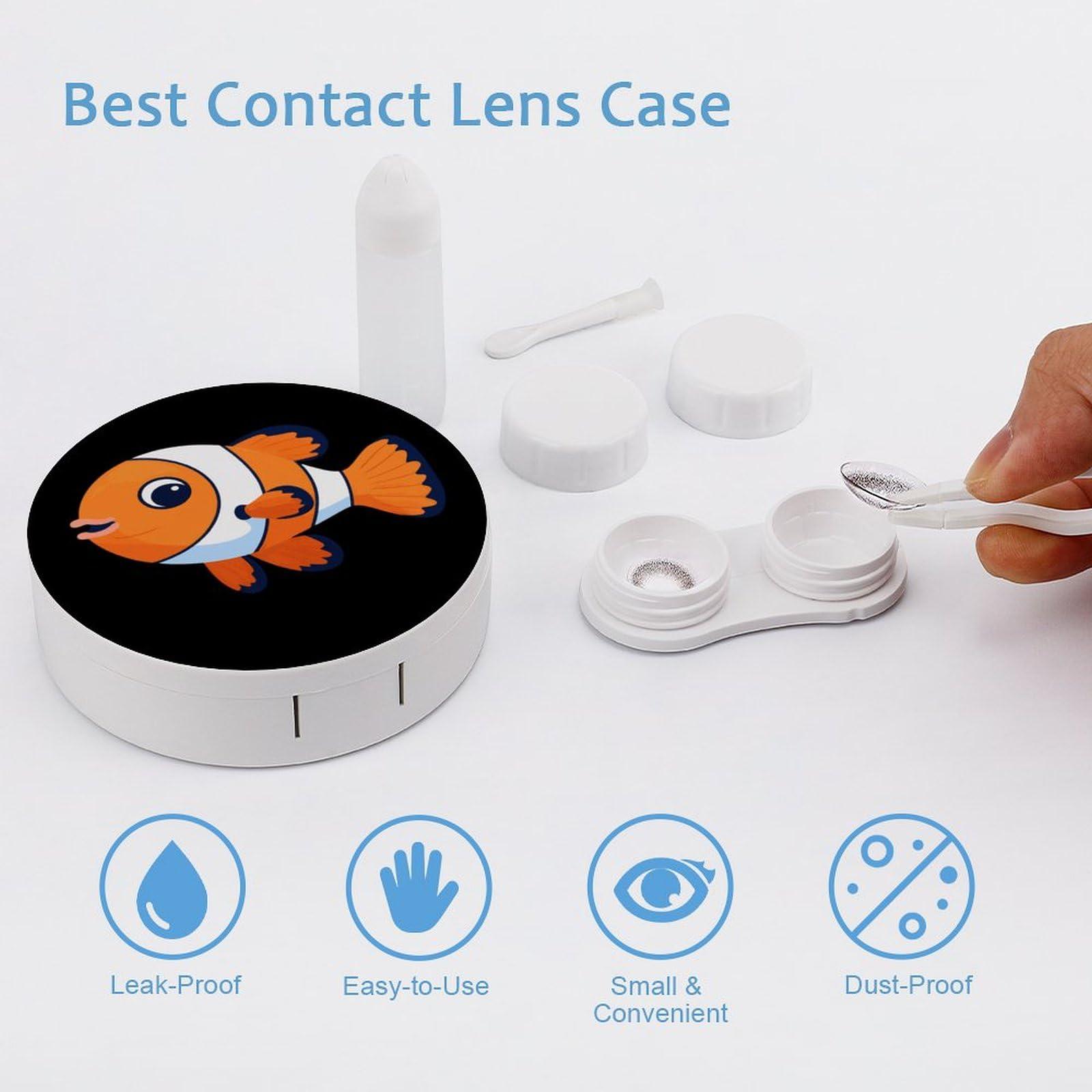 XKAWPC Clown Fish Contact Lens Travel Kit Portable Cute Contact Box with Mirror for Daily Outdoor
