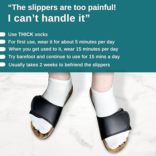 Comfecto Acupressure Massage Slippers with Earth Stone (Men 8-9.5/Women 9.5-11)
