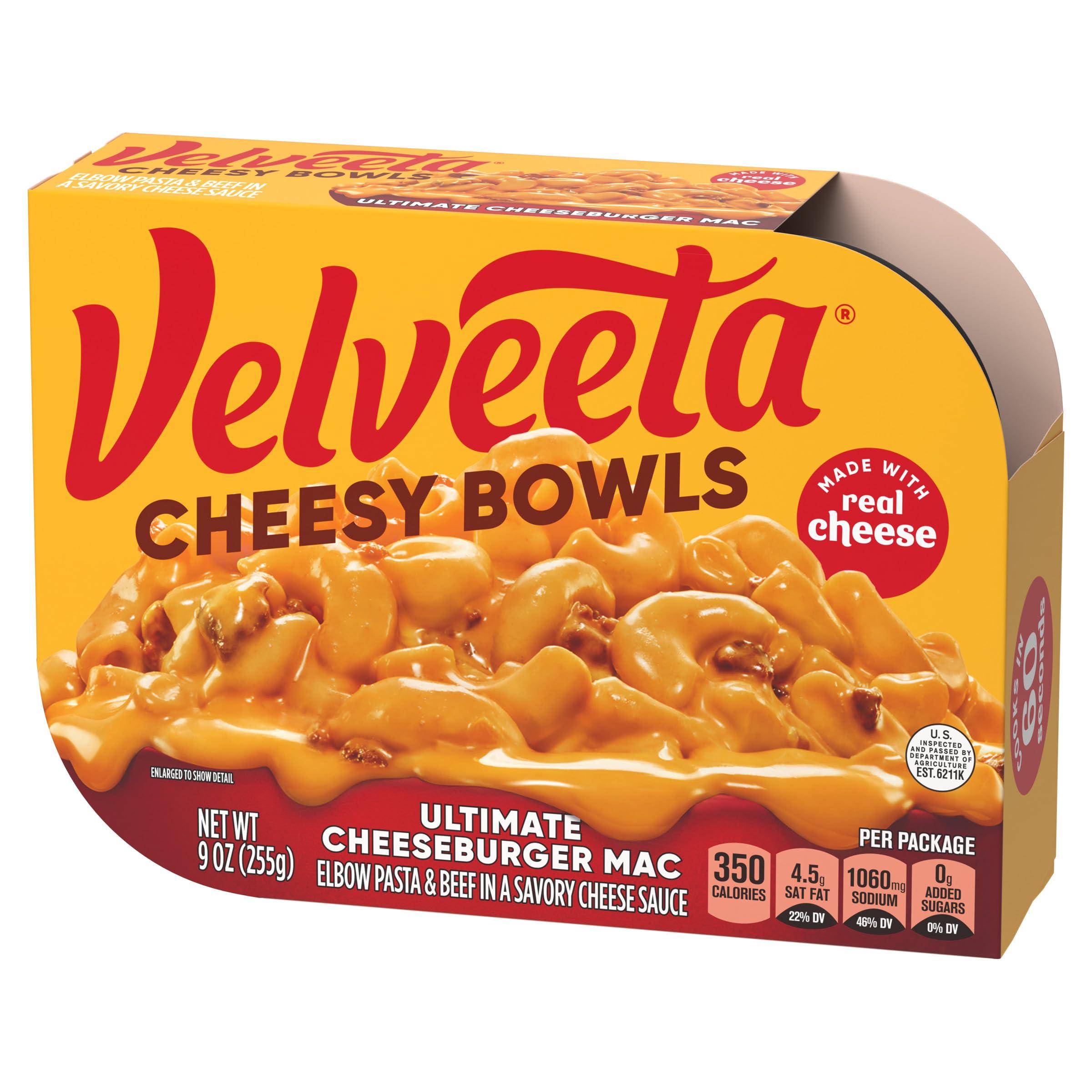 Velveeta Velveeta Cheesy Bowls Ultimate Cheeseburger Mac Microwave Meal, 9 oz Tray