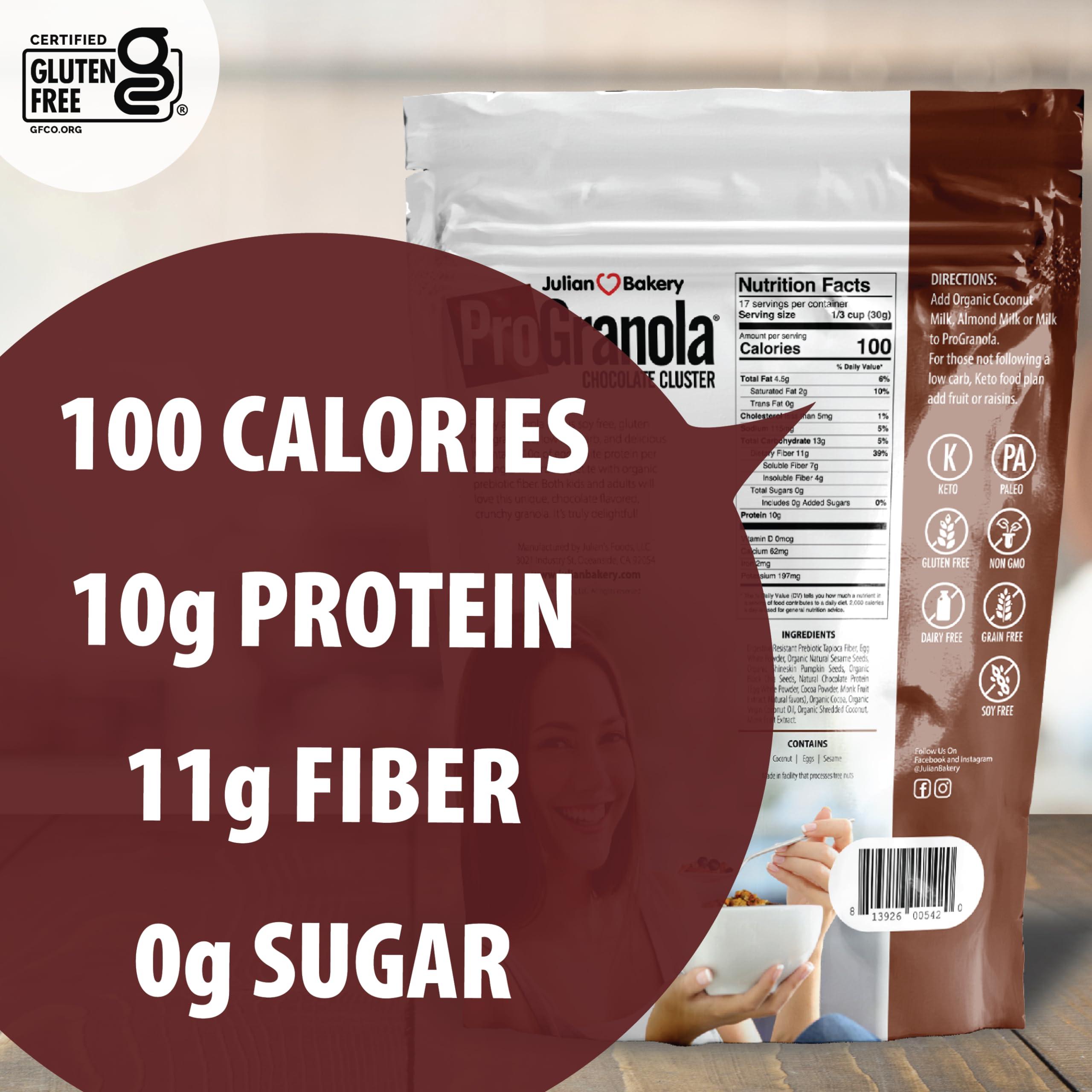 Julian Bakery Julian Bakery ProGranola Cereal | Chocolate | 13g Protein | Paleo | 3 Net Carbs | Gluten-Free | Grain-Free | 2 Pack