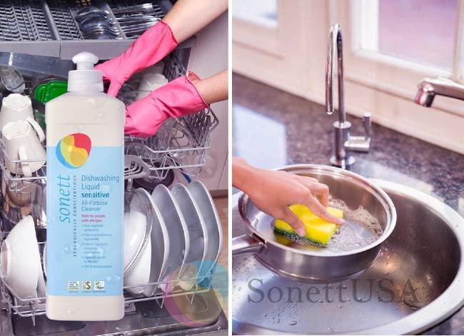 SONETT ECOLOGICALLY CONSCIENTIOUS Sonett Organic Dishwashing Liquid, All Purpose Cleaner Sensitive Skin For People With Allergies 17 Fl.Oz (Pack of 6))