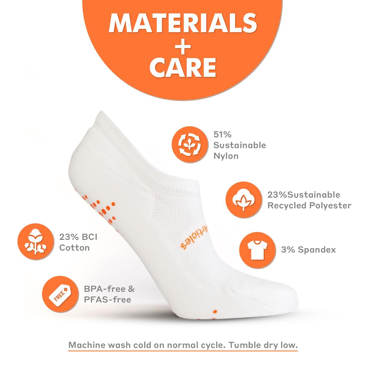 Definite Articles Definite Articles Women\'s Gripper Performance Socks Athletic Performance BPA/PFAS Free Sock (Small, White)