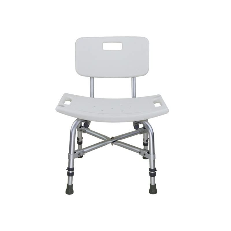 YOODODO YOODODO Heavy Duty Shower Stool, Elderly Disabled Ergonomic Aid Bathroom Seat Height Adjustable Easy Tools-Free Assembly Bench Shower Chair, 51cm, White