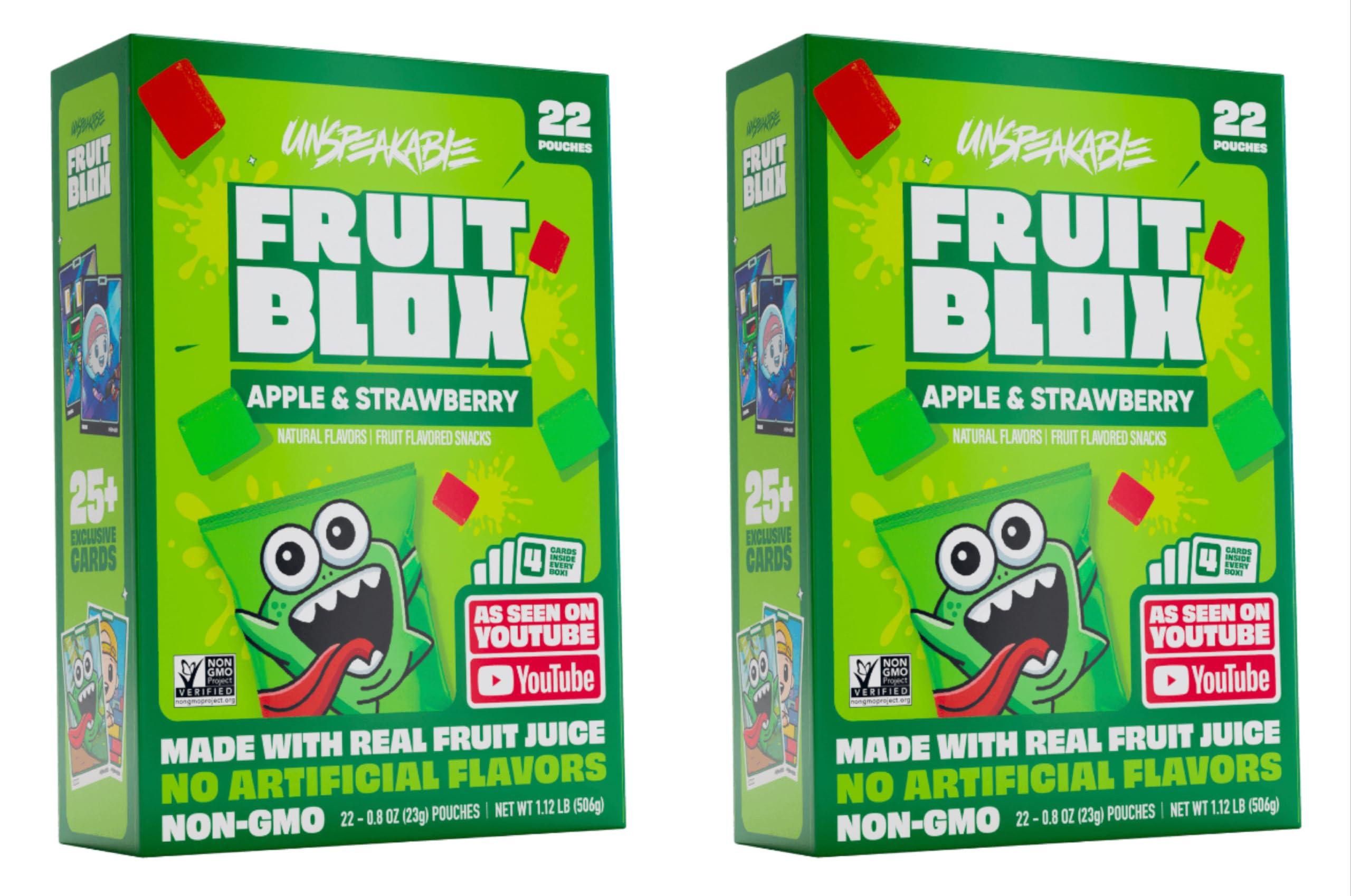 Good Times Fulfillment Good Times Fulfillment Fruit Blox - Apple & Strawberry Gummy Snacks - 2-Pack. Plus GTF Sticker & Starlight Mint