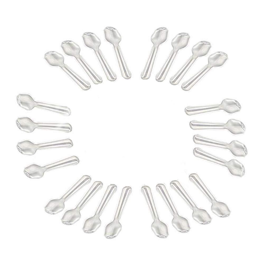 erioctry 500PCS Clear Plastic Mini Plastic Spoon Small Spoon Great Dessert Spoon or Ice Cream Spoon Disposable Plastic Spoon Mini Tasting Spoons Or Tasting Dessert Spoons (Clear)