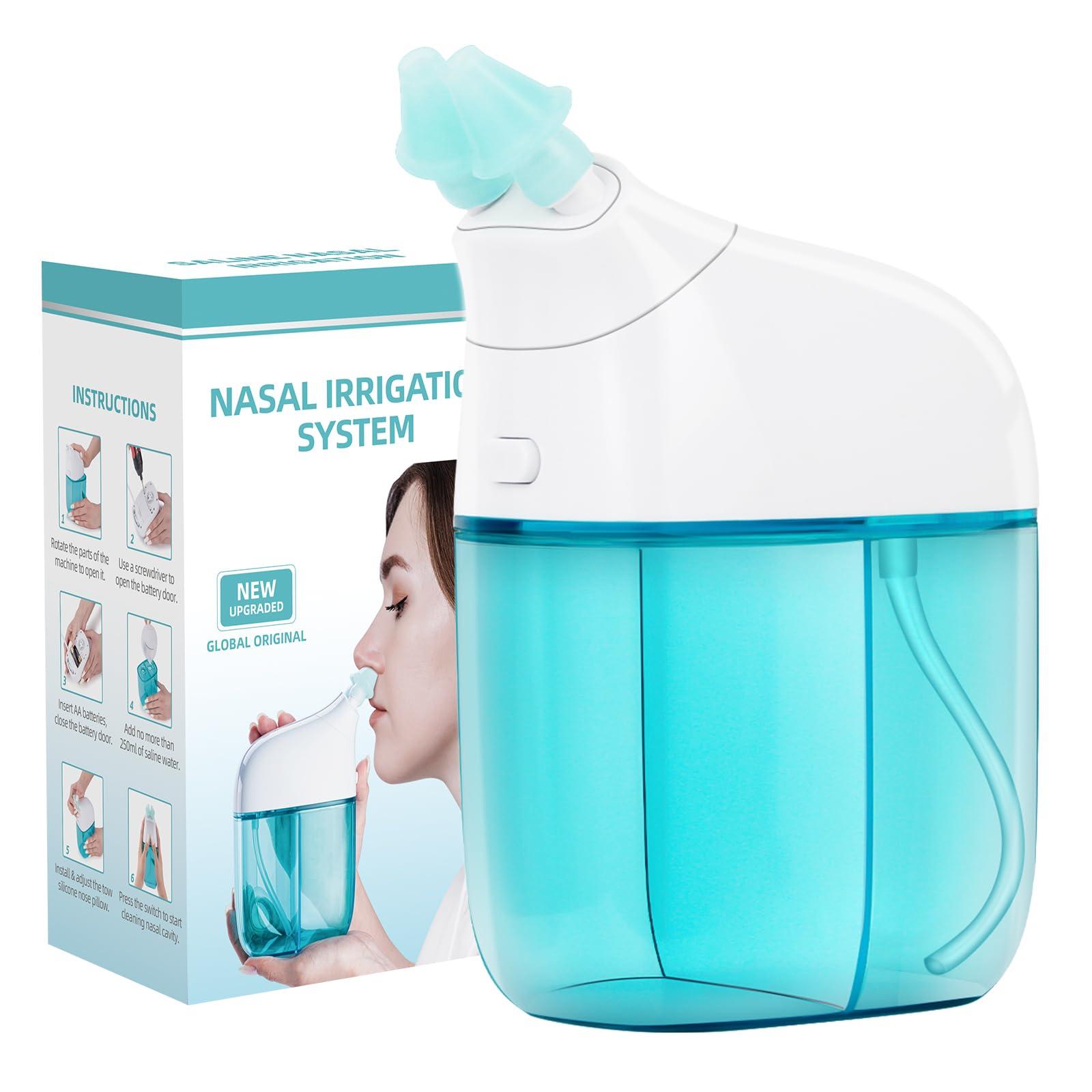 ronfnea ronfnea Nasal Irrigation System, Nasal Care, Sinus Rinse Machine, Nasal Rinse Machine, Nasal Cleaner with Auto Waste Collection Function for Sinus, Runny Nose, Nasal Congestion Turquoise