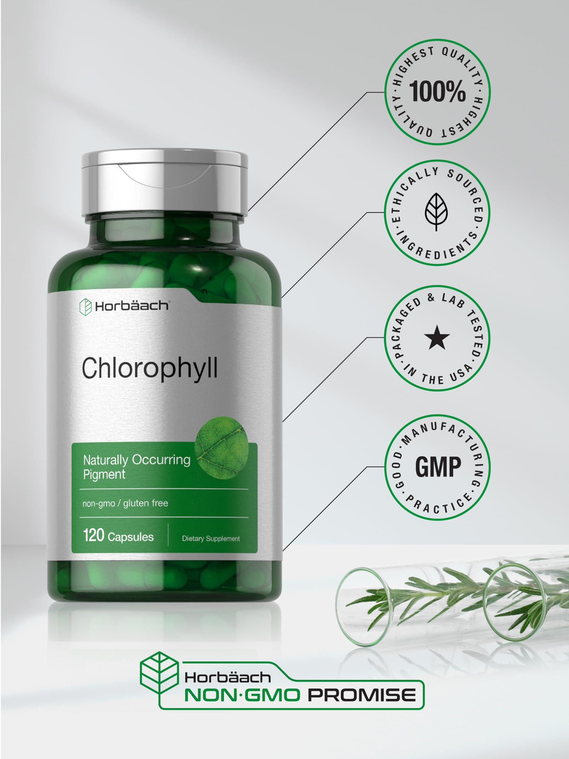 Horbäach Horbaach Chlorophyll Capsules | 120 Count | Non-GMO and Gluten Free Supplement | Naturally-Occurring Pigment