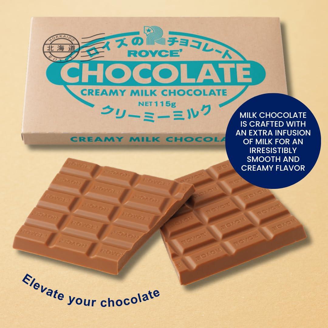 ROYCE'(???) ROYCE\' Chocolate Bar \"Creamy Milk\" - Chocolate Bar with Extra Smooth and Creamy Flavors| Gourmet Snack for Gifting & Indulging | Japanese Chocolate from Hokkaido (8 Blocks of Chocolate)