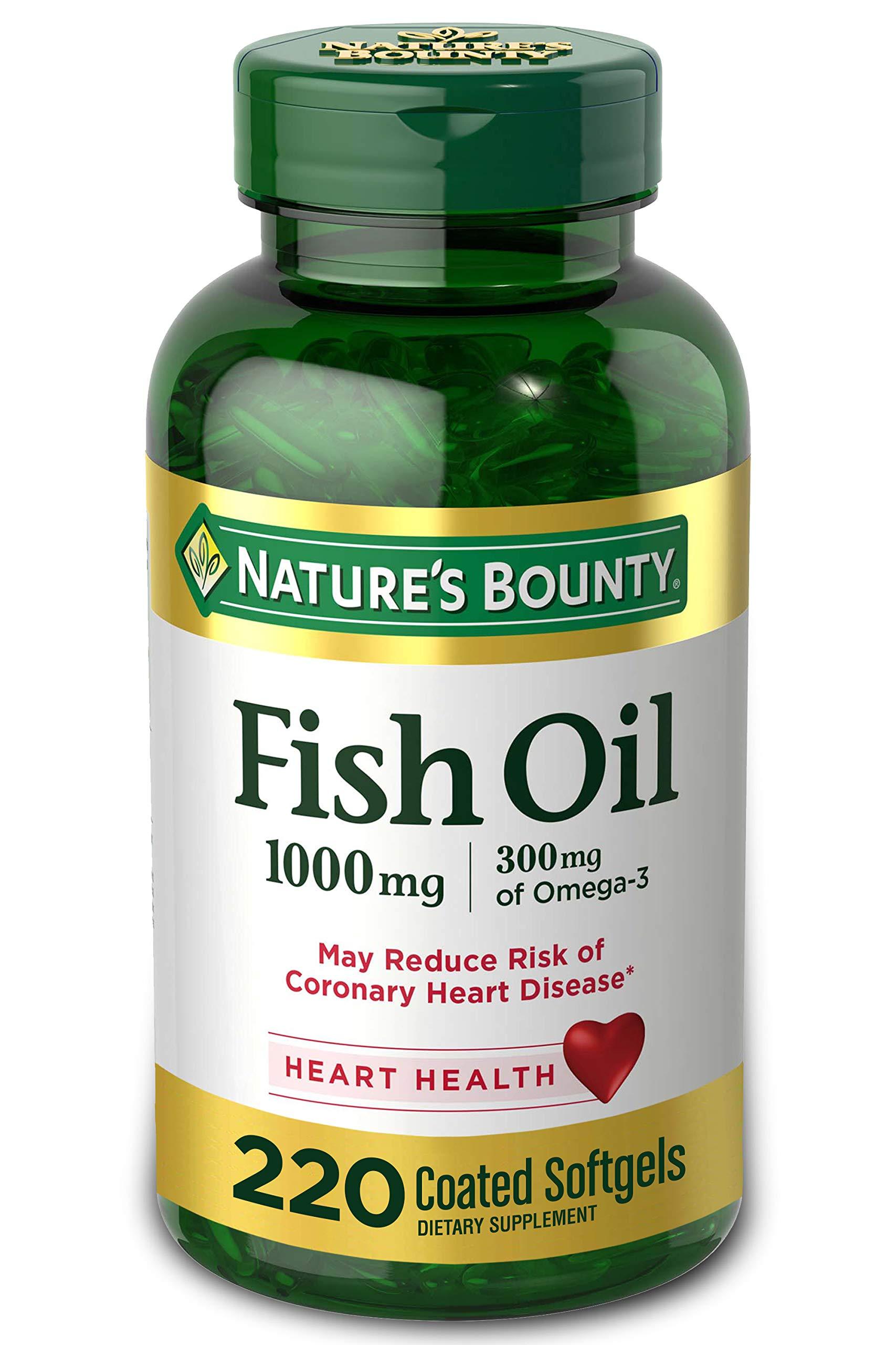 Nature's Bounty Nature's Bounty Fish Oil 1000 mg Coated Softgels, 220 Count