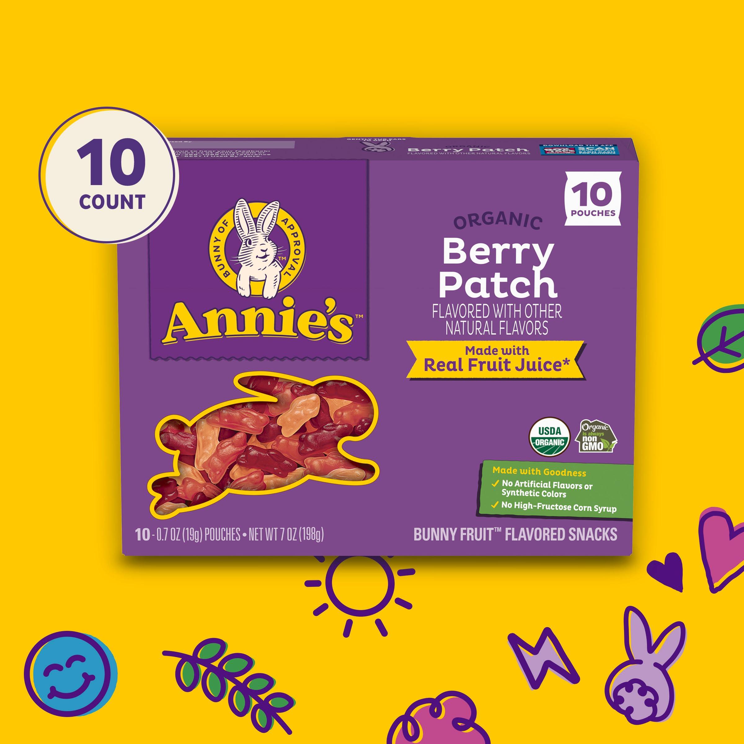 Annies Annie\'s Organic Berry Patch Bunny Fruit Flavored Snacks, Gluten Free, 10 Pouches, 7 oz.