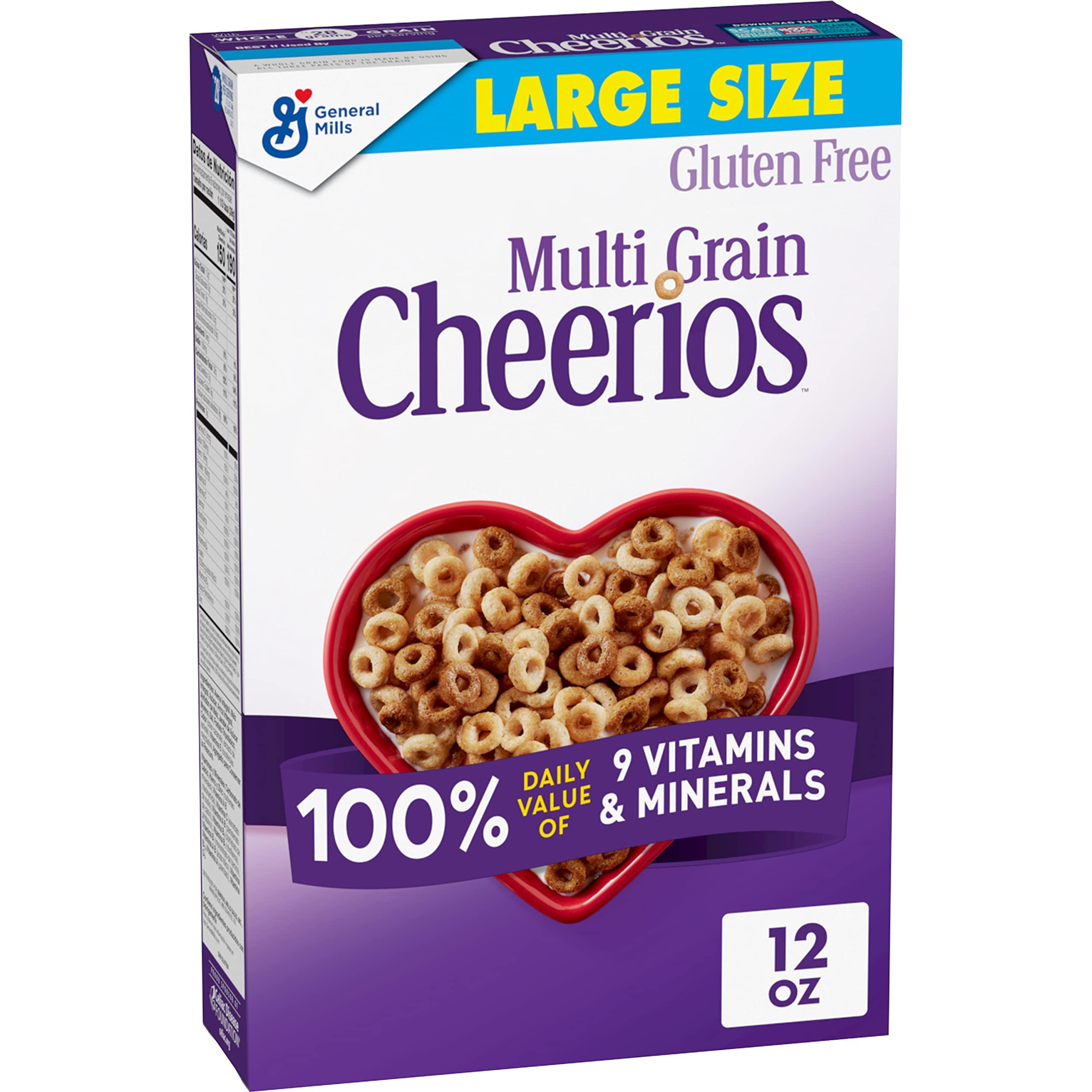 Cheerios Multi Grain Cheerios Heart Healthy Cereal, 12 OZ Large Size Cereal Box