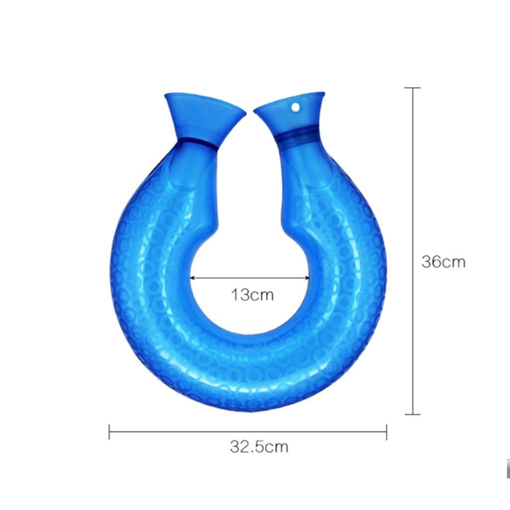 du hui U-Shaped PVC Hot Water Bottle, Neck & Shoulder Hot Water Bottles, Neck Pain Relief Random Bag, Winter Neck Hand Warmer Bag (Color : Blue)