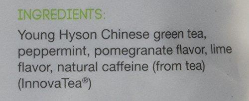 ZEST TEA Zest 135mg High Caffeine Energy Leaf Blend - Pomegranate Mojito Green Tea - 20 Pack Bag - All Natural Strong Flavored Healthy Coffee Alternative Highly Caffeinated Substitute - Perfect for Keto