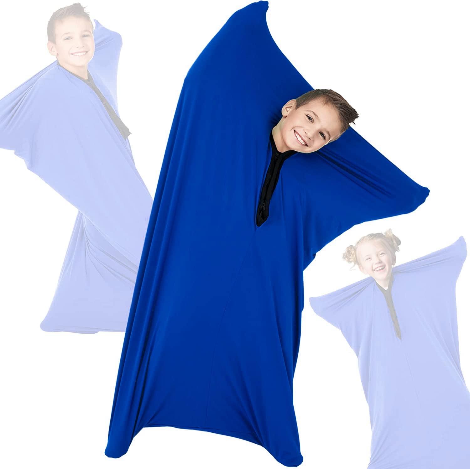 PUFFYN Body Sock Sensory Sock Dynamic Movement Sensory Sox That Relaxes The Body Toys For Autistic Children Can Improve Children Balance And Reduce Children Sensitivity To Stress ( Color : Blue , Size : L-14