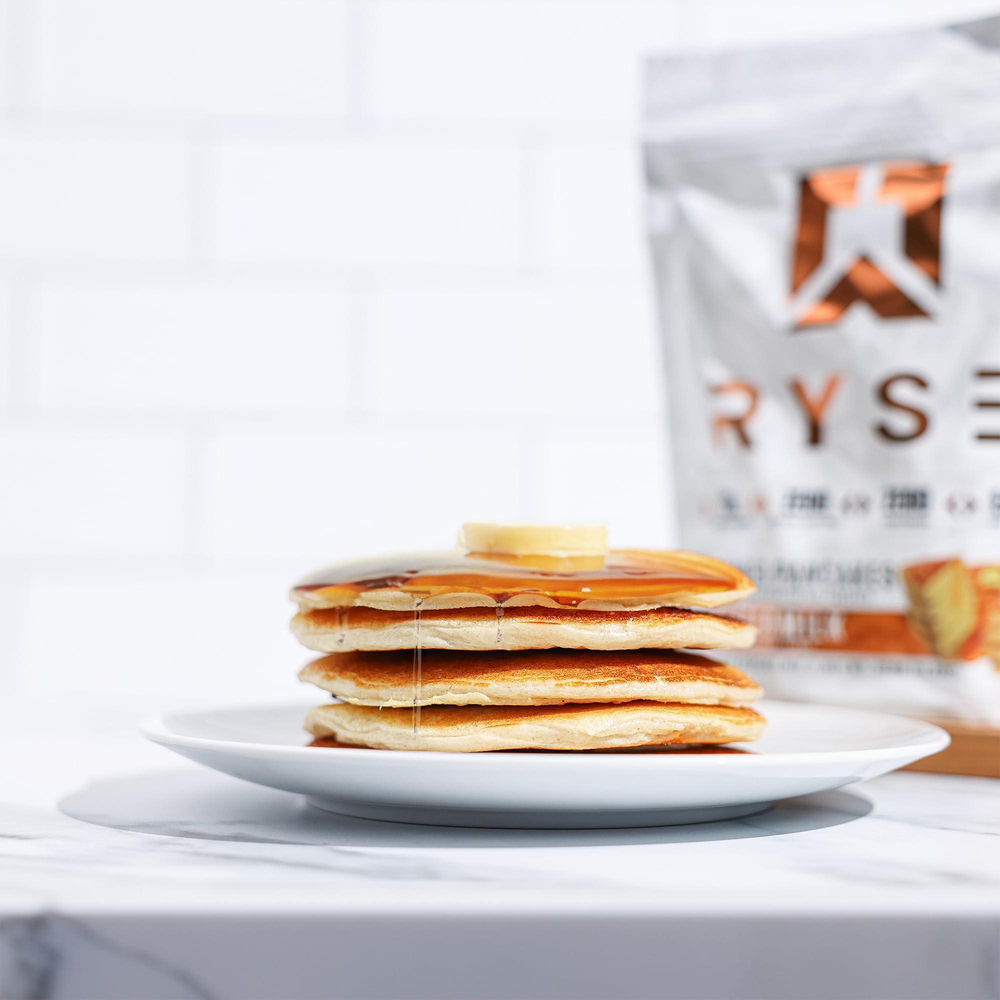 RYSE Up Supplements RYSE Loaded Protein Pancakes | Naturally Sweetened Protein Pancake Mix | Zero Added Sugars | 21g Protein & 3g Healthy MCTs | 6 Servings (Banana)