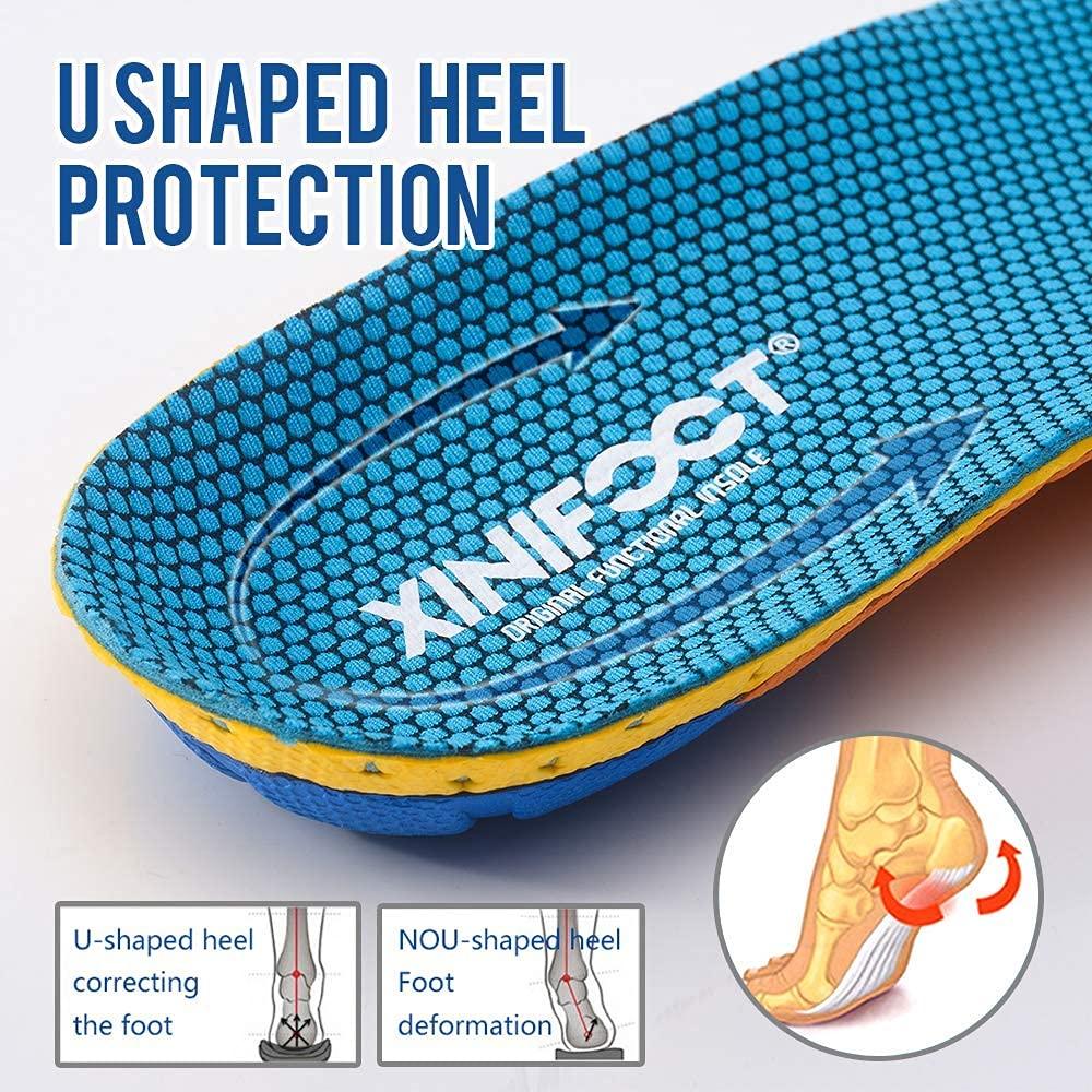 XINIFOOT XINIFOOT 2 Pairs Professional Plantar Fasciitis Shoe Insoles Running Insoles High Elastic Cushioning Inserts for Foot Relief, Shock Absorption Breathable Sports Feet Insoles for Women