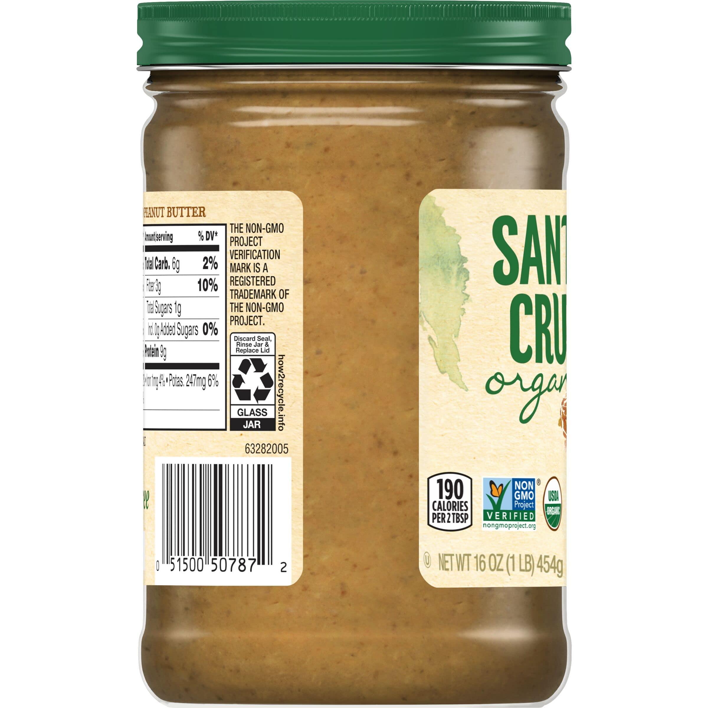 Santa Cruz ORGANIC Santa Cruz Organics Crunchy Dark Roasted Peanut Butter, 16 Ounce