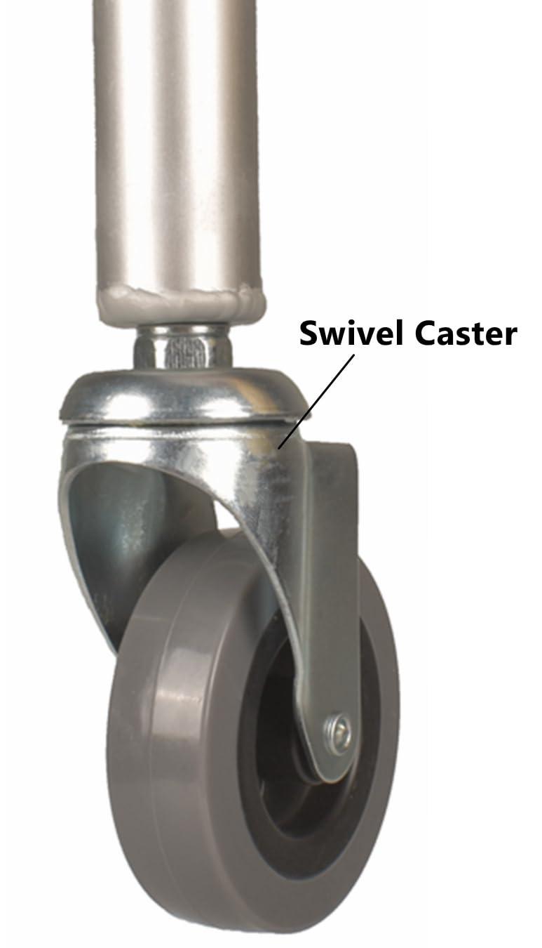 weilai Walker Wheels, Swivel Universal Walker Caster Wheel with 5 Height Adjustable, Replacement Feet Parts Rollator Accessories (Pack of 2)