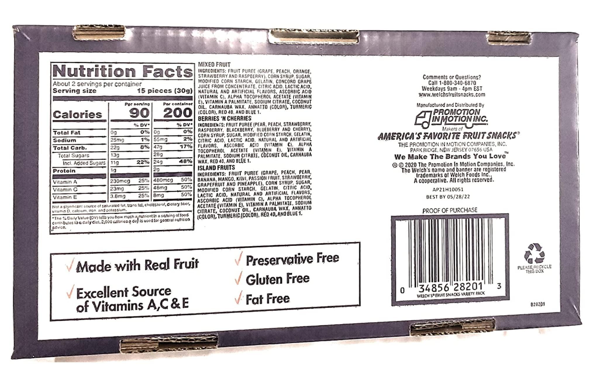 Welch's Welch's Fruit Snacks Tray, 20 ct.