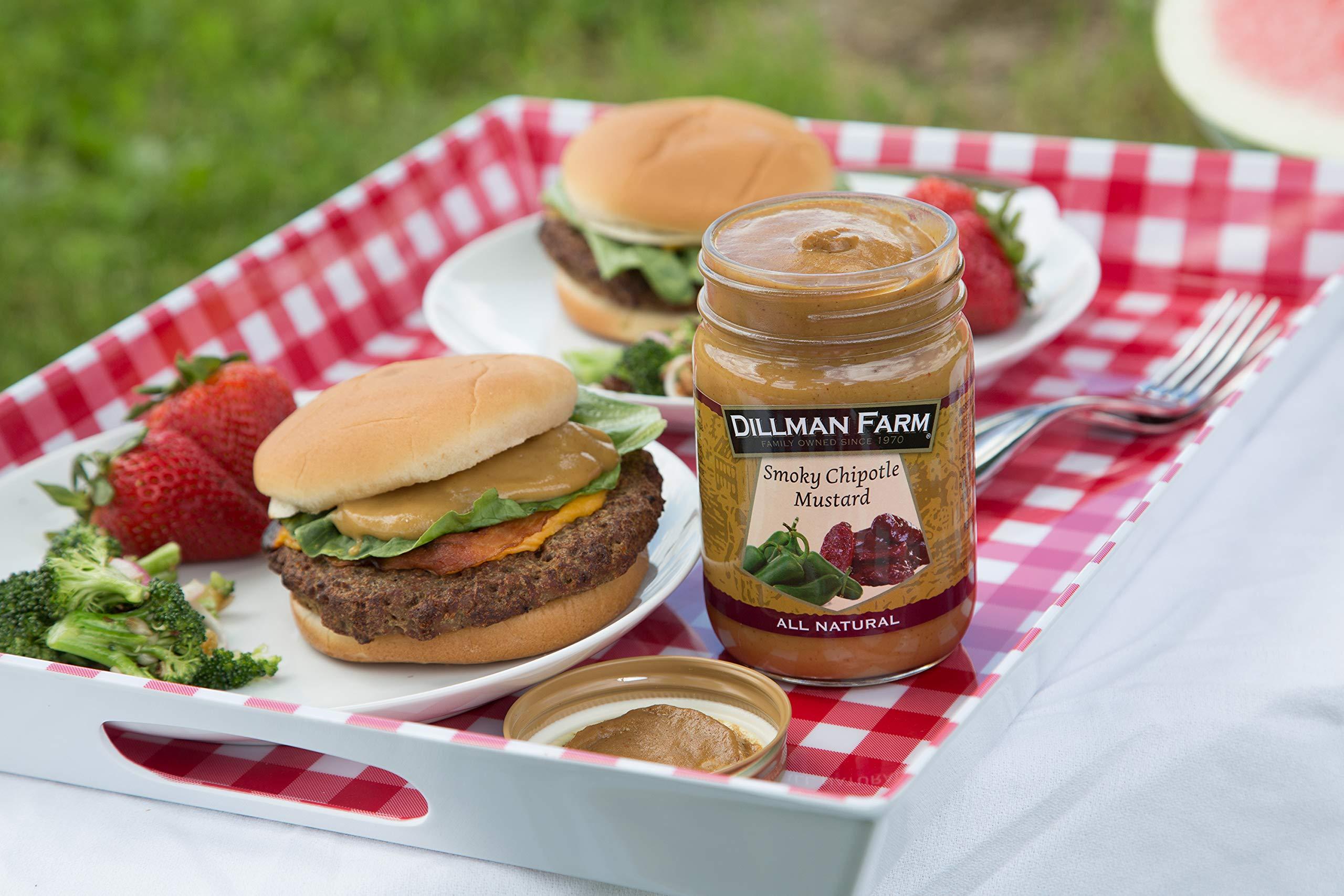 Dillman Farm Family Owned Since 1970 Dillman Farm All Natural Smoky Chipotle Mustard - Gluten-Free, Non-GMO, Vegan, Kosher, Eco-Friendly, Preservative Free, Corn Syrup Free - Made in USA, 13oz (Pack of 6)