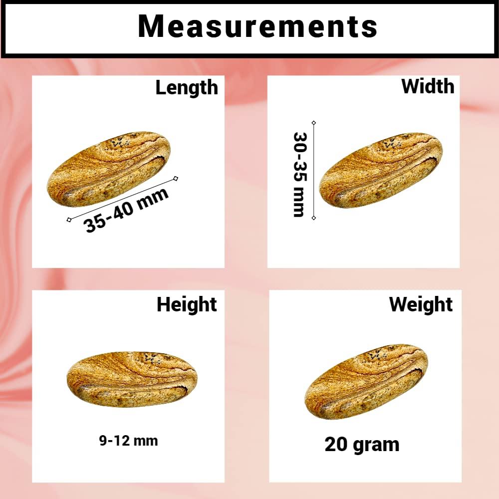 ANAYA AGATE Worry Stones Picture Jasper Crystal Thumb Worry Stone for Anguish, Stress Relaxing and Soothing Balance Stones for Meditation, Stress Relief Healing Stones and Crystals for Men and Women