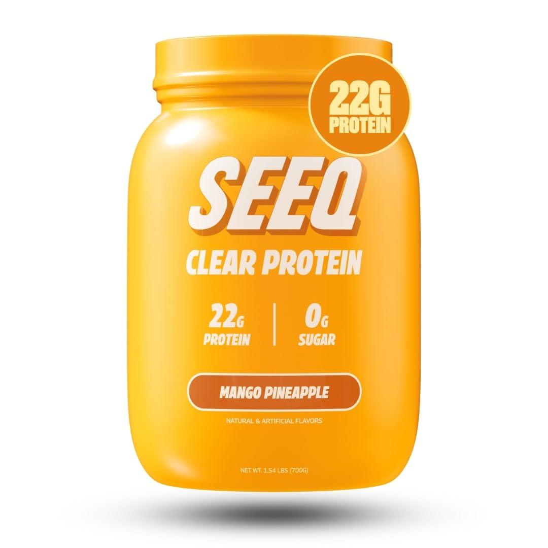 SEEQ SEEQ Clear Whey Isolate Protein Powder, Mango Pineapple - 25 Servings, 22g Protein Per Serving - 0g Lactose, Sugar-Free, Keto-Friendly, Soy Free - Juice-Like Protein, Post-Workout Recovery