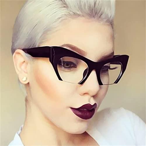 helena Cat Eye Reading Glasses for Women fashion half frame FrameComputer Readers Oversized Blue light Blocking Eyeglasses (black, 3, multiplier_x)