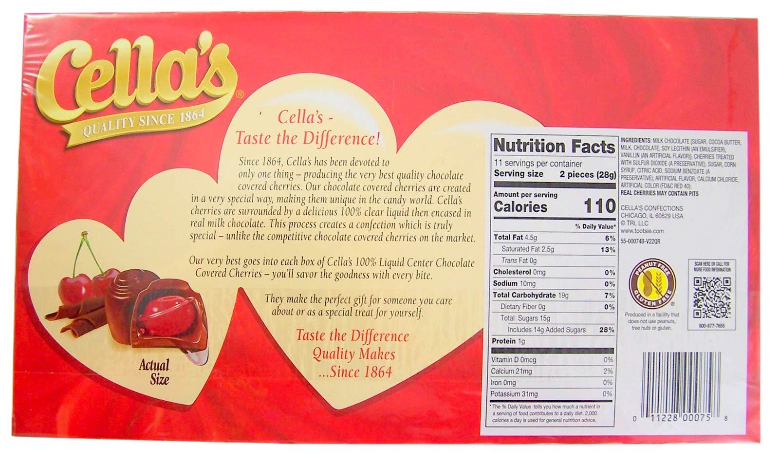 Cellas Delicious Cellas Delicious Cherry Covered with Real Milk Chocolate 22 Foil Wrapped Cherries 11 Oz
