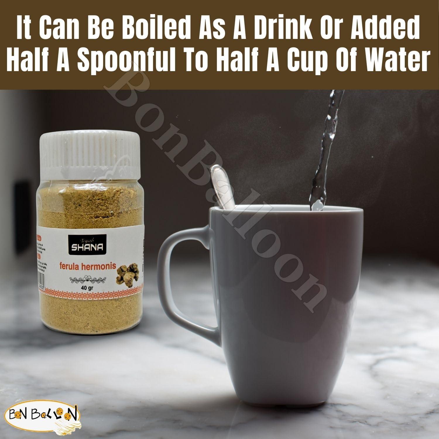 bonballoon Shana Sharsh Al Zaloua (Ferula Hermonis) Powder Egyptian Herbs Natural Herbal Middle East Egypt Arab No Preservatives No Gmo Kosher Halal Nature (3 Pack = 4.23 oz / 120 gm)