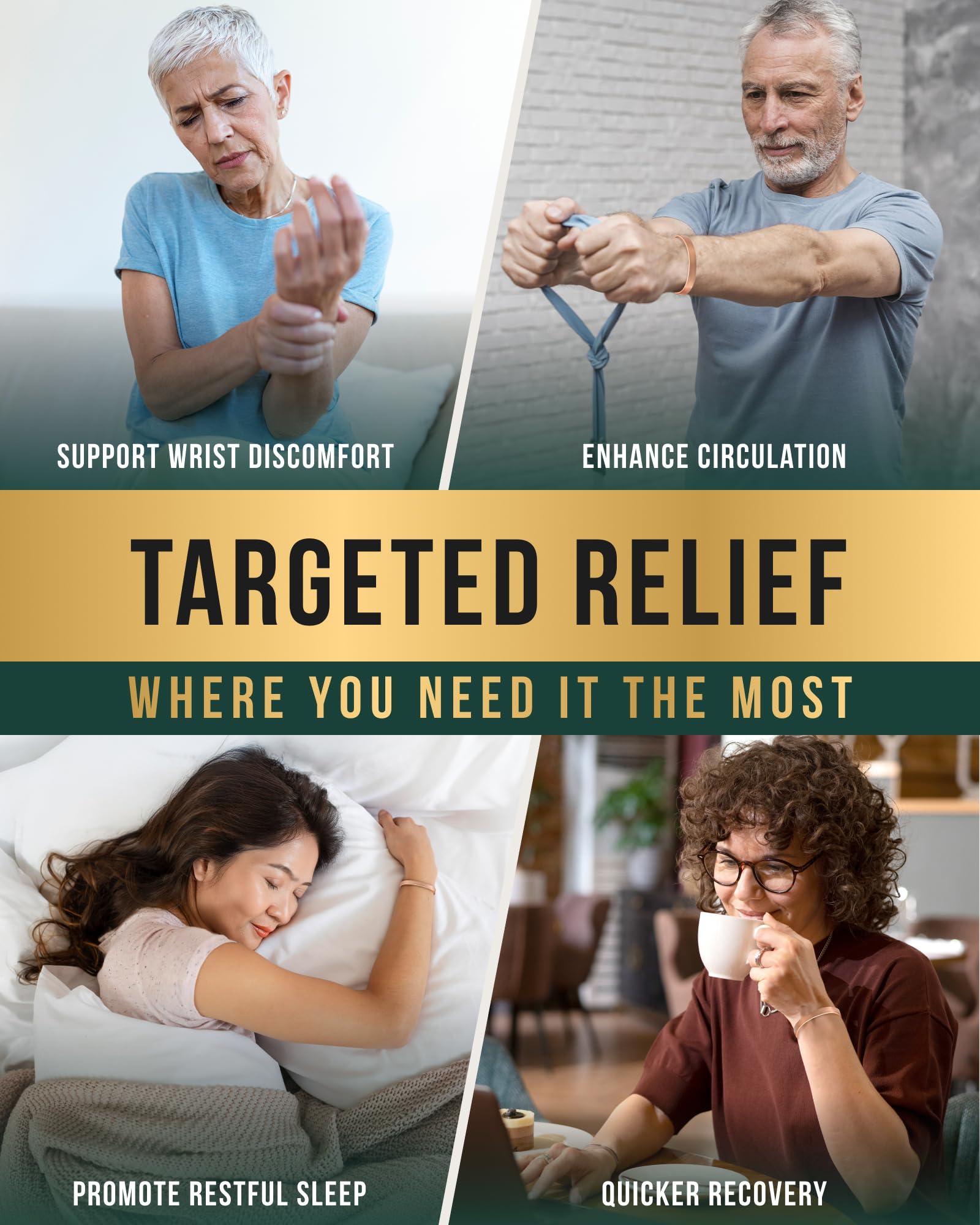 MagnetRX MagnetRX Magnetic Copper Bracelet Cuff Elegant Pure Copper Bangle Unisex Magnetic Copper Bracelets for Men & Women (Medium)