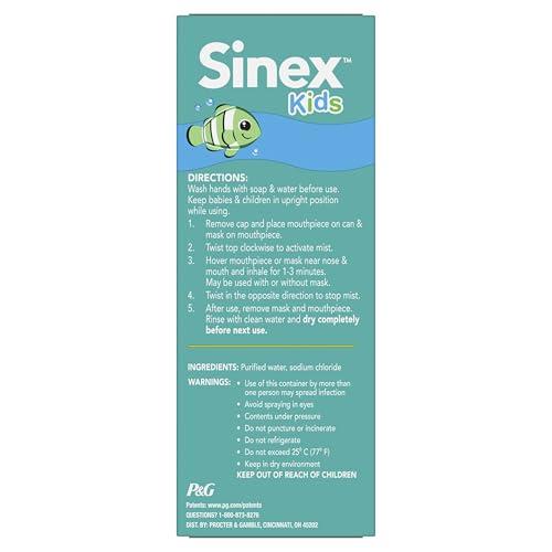 Vicks Vicks Sinex Kids Saline Easy Mist, Drug Free Saline, Ages 1 Month+, Gently Clears and Soothes Everyday Stuffy Noses, Safe for Daily Use, 1.7 OZ