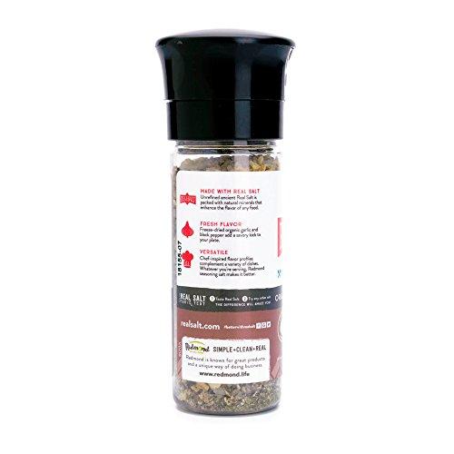 REDMOND Redmond Real Sea Salt - Natural Unrefined Organic Gluten Free, Garlic Pepper Grinder